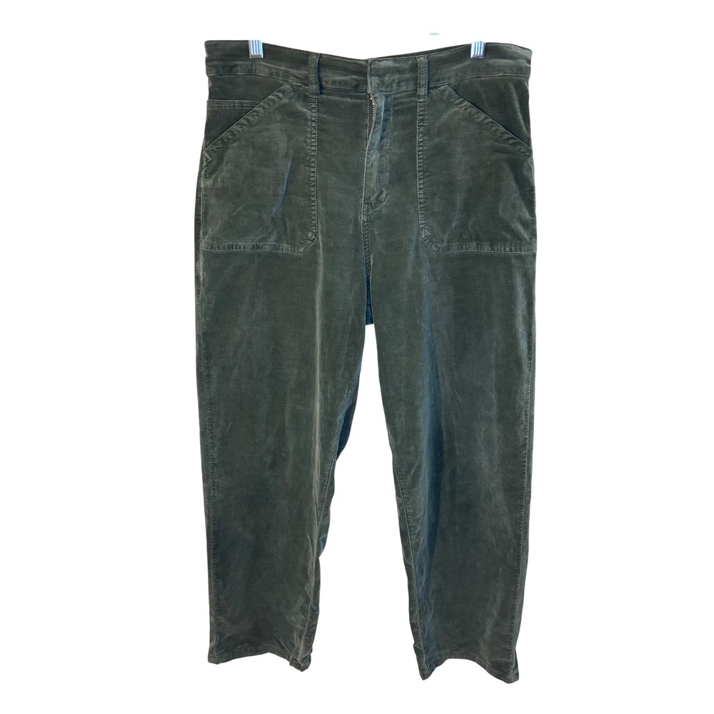 Splendid Carissa Gorpcore Olive Green Corduroy Utility Straight Leg Pants M